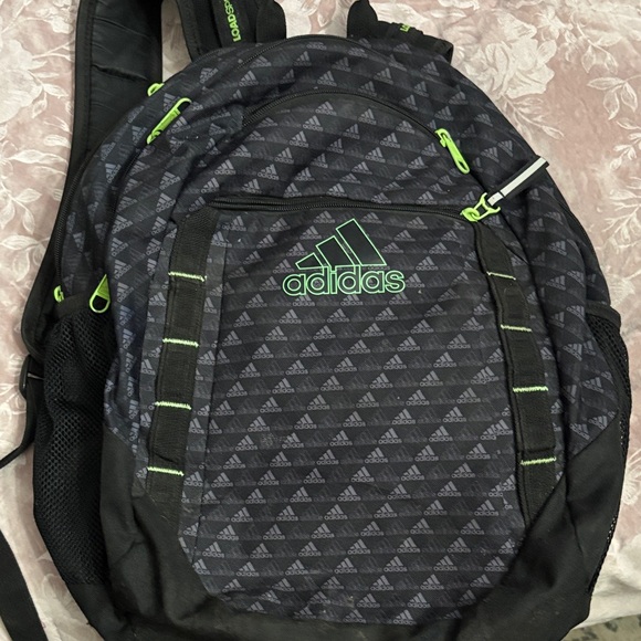 Adidas Black/Neon Green Backpack - Picture 1 of 4